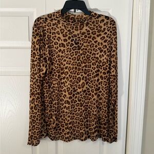 Torrid Black and Brown Fitted Long Sleeve Blouse